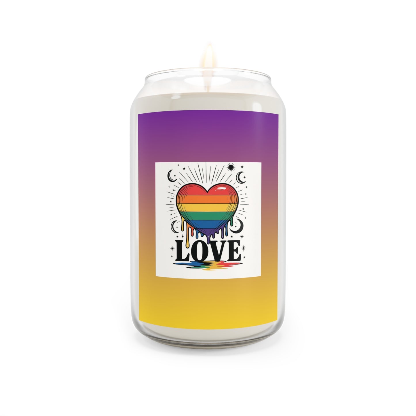 Rainbow Heart “LOVE” Soy Candle (13.75 oz)