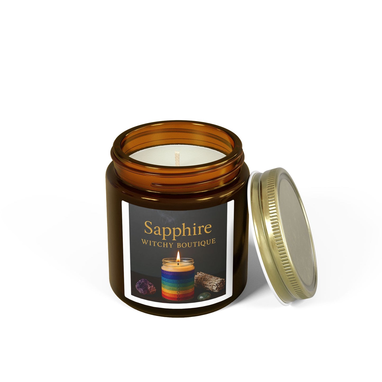 Coconut Apricot Luxe Scented Candle – 4oz & 9oz | Sapphire Witchy Boutique