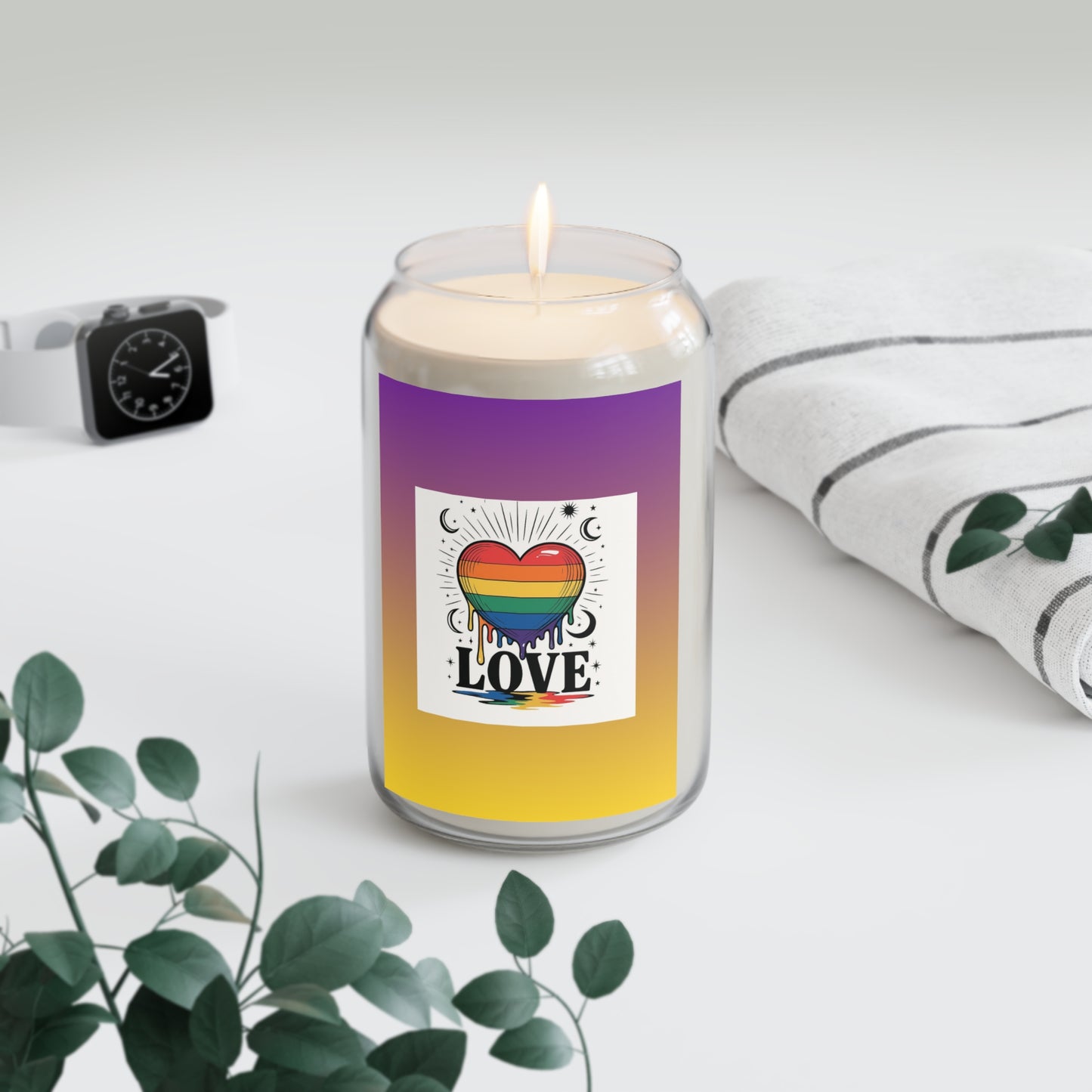 Rainbow Heart “LOVE” Soy Candle (13.75 oz)