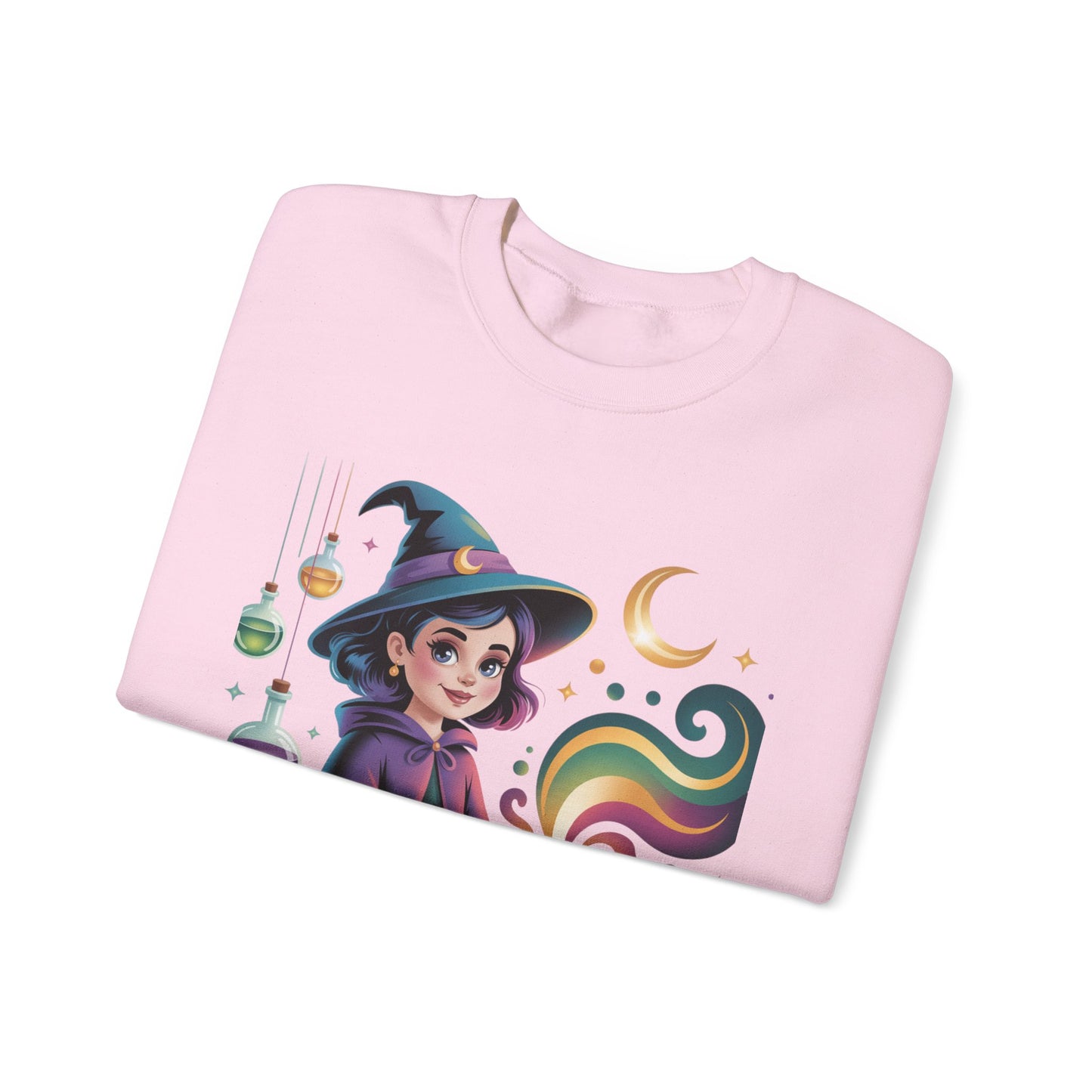 Witch Girl Potion Cauldron Sweatshirt — Cute Magical Halloween Crewneck