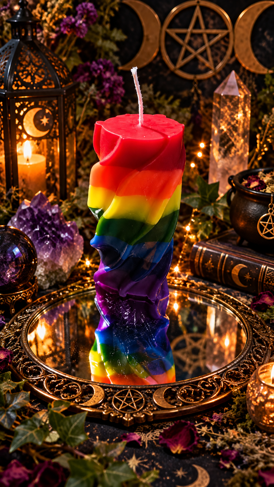 Sevenfold Current | Seven-Color Chakra Ritual Pillar Candle