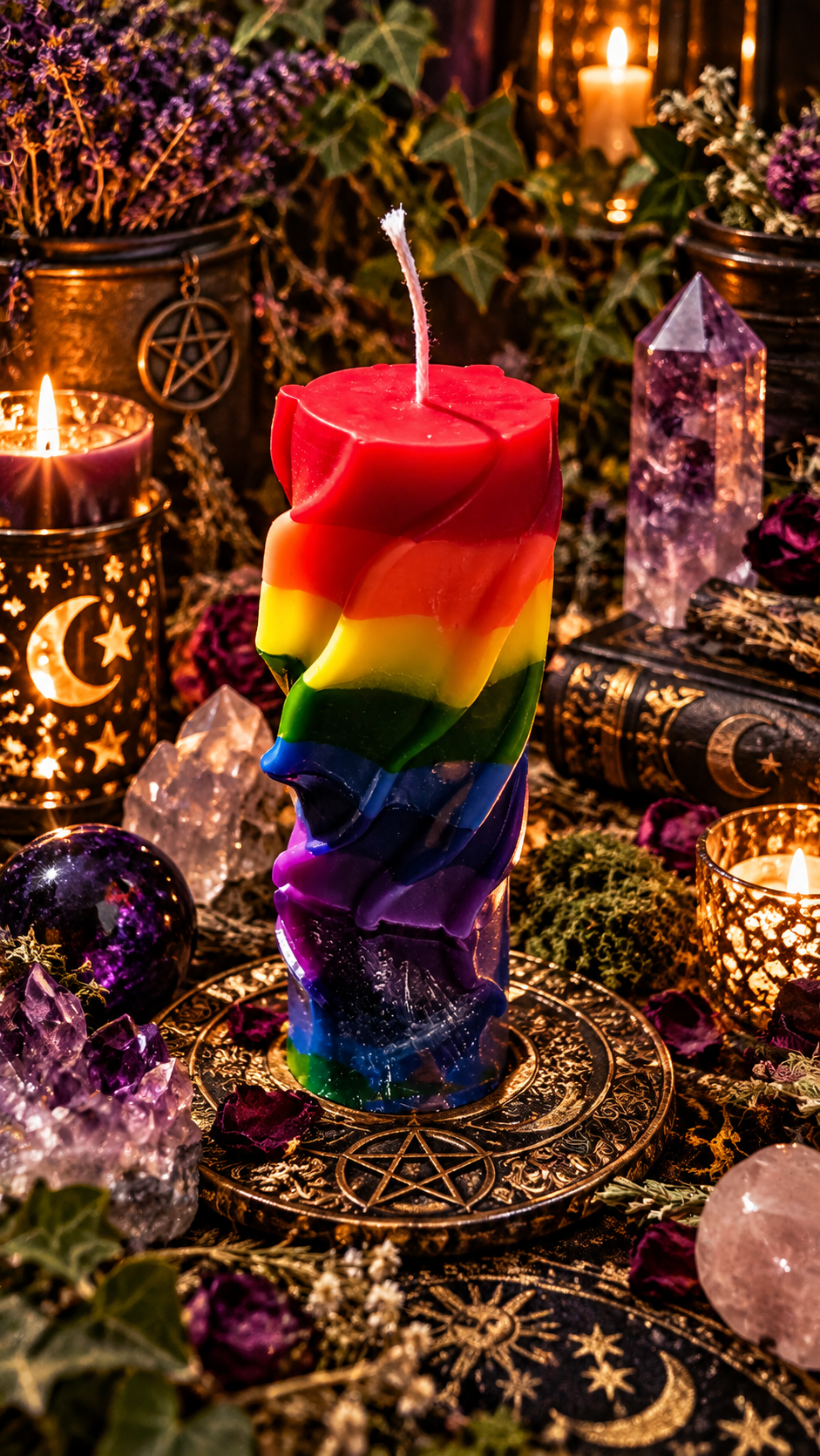 Sevenfold Current | Seven-Color Chakra Ritual Pillar Candle
