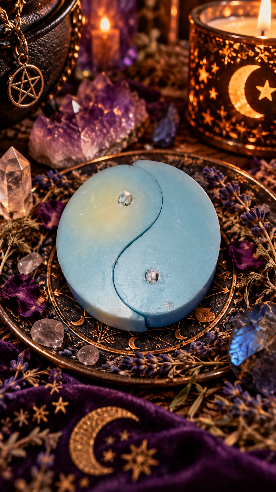 Centered Duality  Ritual Pillar Candle