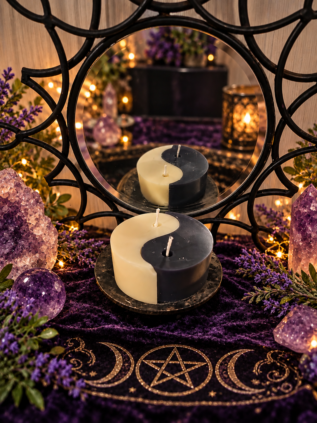 Centered Duality  Ritual Pillar Candle