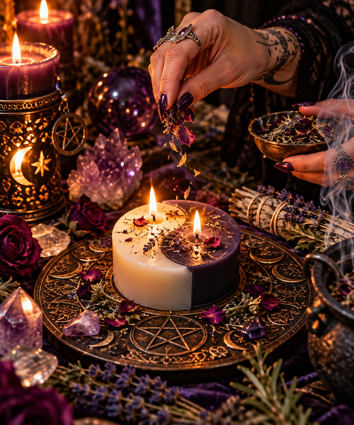Centered Duality  Ritual Pillar Candle
